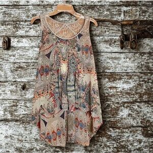 Doe & Rae boho whimsy multi-coloured tank top.